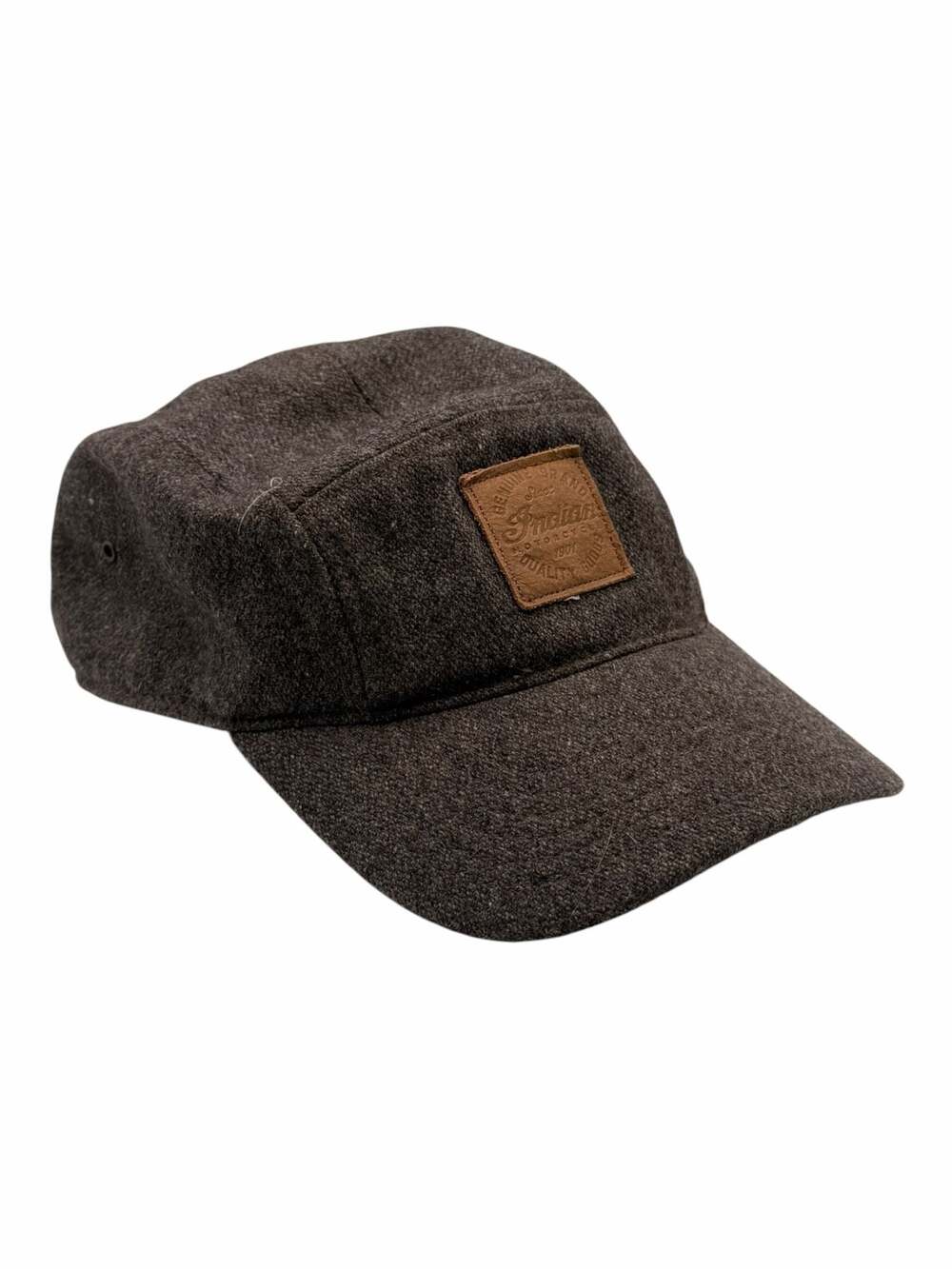 Indian Motorcycle Charcoal Wool Blend 5-Panel Camper Hat with Leather Patch